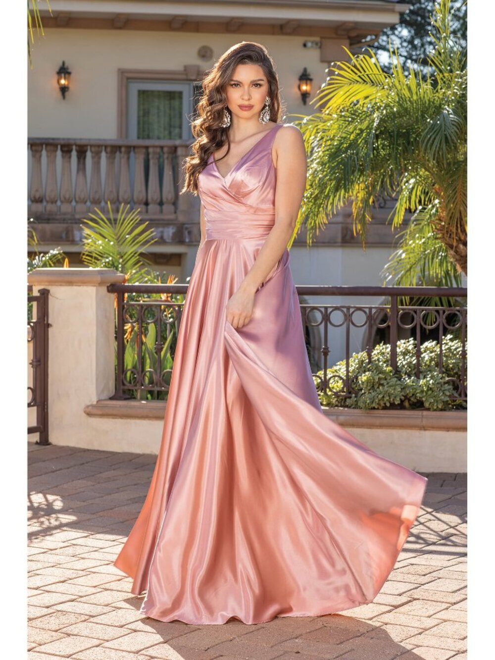 NEW ROSE-GOLD Evening Gown Floor Length Formal Elegant Stunning 4262